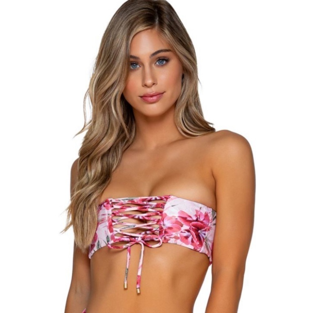 NWT B Swim Rio Sands Bandeau Top Tahitian Aurora